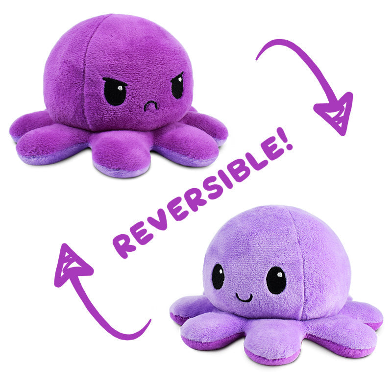 TeeTurtle Reversible Octopus Plushie (Purple + Light Purple) Unisex