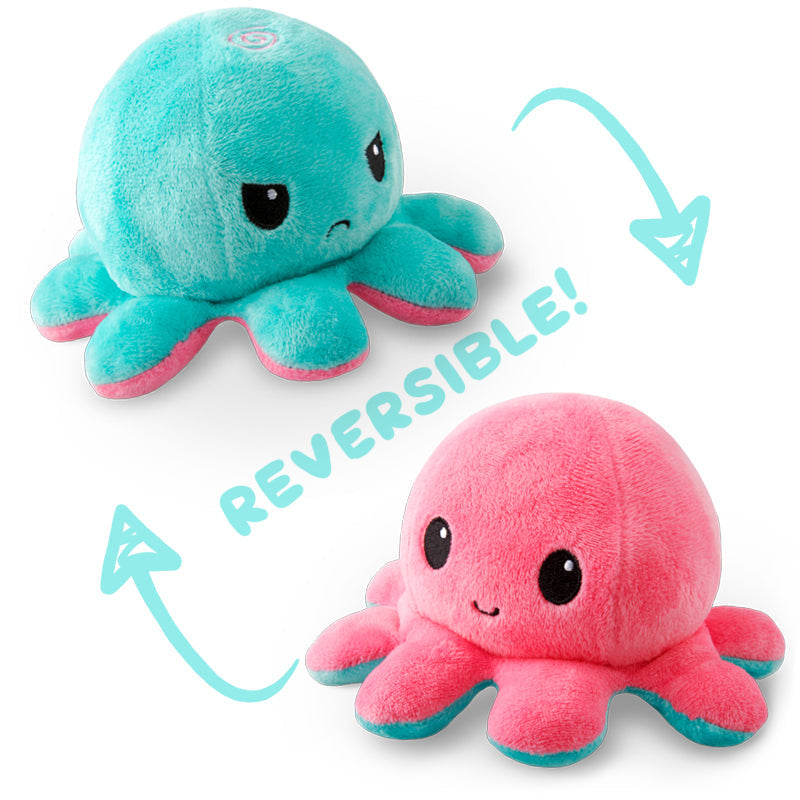 TeeTurtle Reversible Octopus Plushie (Aqua + Pink) Unisex