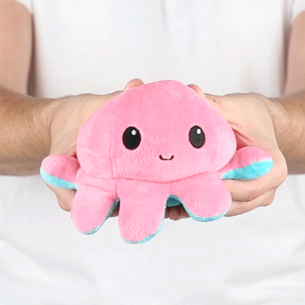 TeeTurtle Reversible Octopus Plushie (Aqua + Pink) Unisex