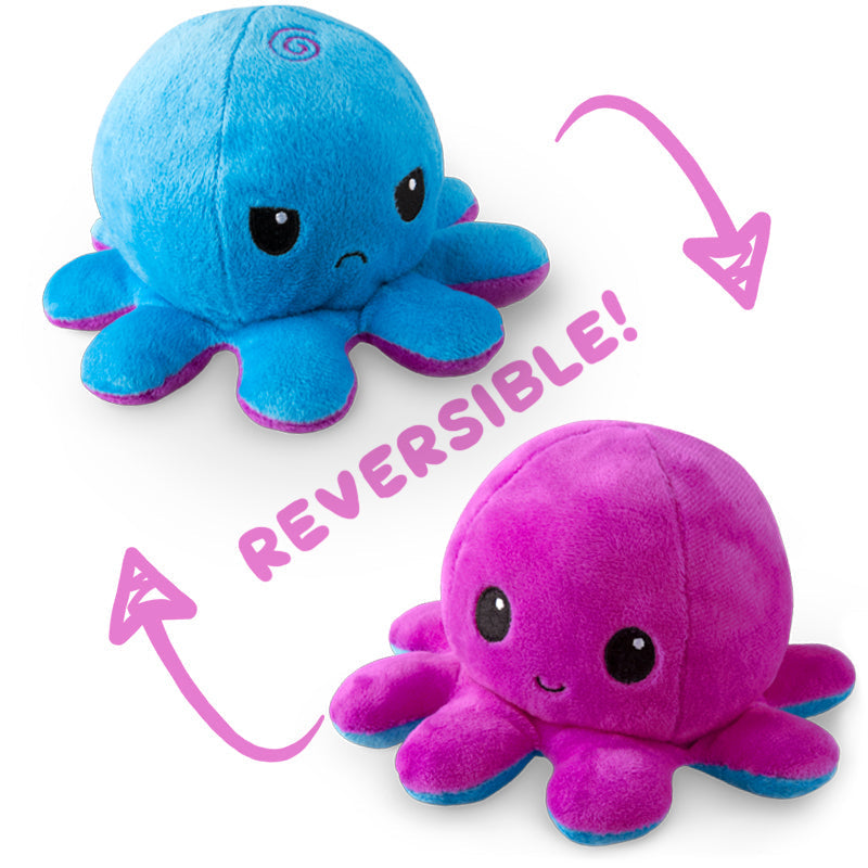 TeeTurtle Reversible Octopus Plushie (Blue + Purple) Unisex