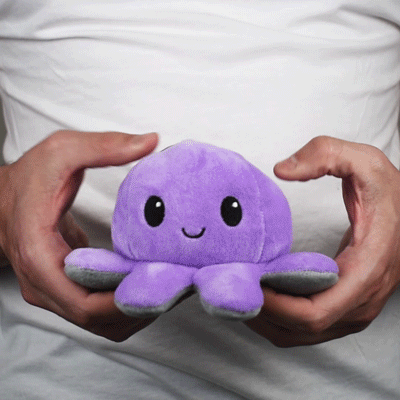 TeeTurtle Reversible Octopus Plushie (Gray + Purple) Unisex