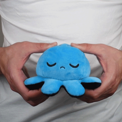 TeeTurtle Reversible Octopus Plushie (Black + Blue) Unisex