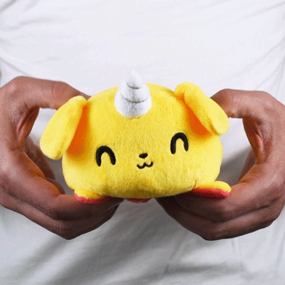 TeeTurtle Reversible Puppicorn Plushie (Red + Yellow) Unisex