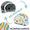 TeeTurtle Reversible Turtle Plushie (Storm Clouds Shell + Rainbows Shell) Unisex