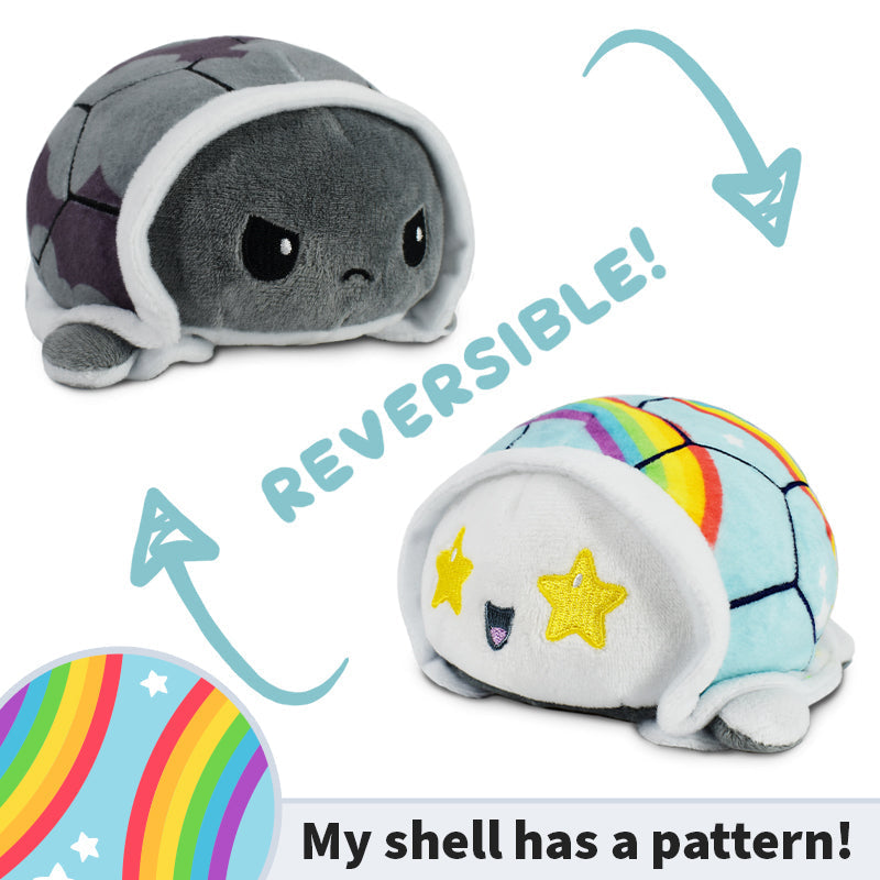 TeeTurtle Reversible Turtle Plushie (Storm Clouds Shell + Rainbows Shell) Unisex