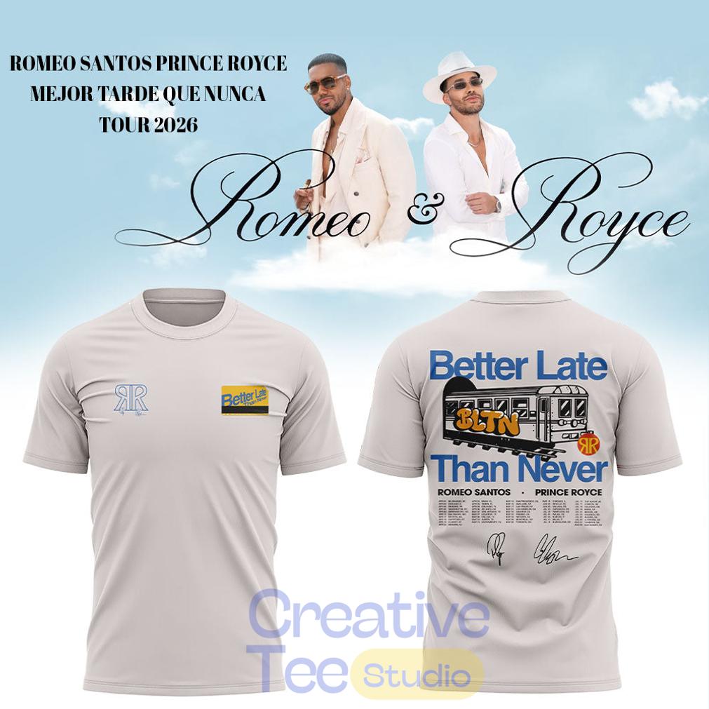 Romeo Santos & Prince Royce Mejor Tarde Que Nunca Tour 2026 Special Tee Hoodie