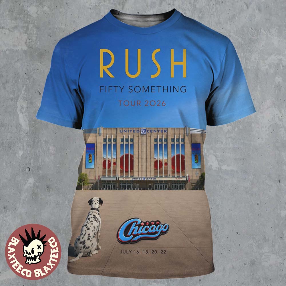 Rush Chicago IL 2026 Event Specific Litho Poster At United Center On July 16 18 20 22 Fifty Something Tour 2026 All Over Print Shirt
