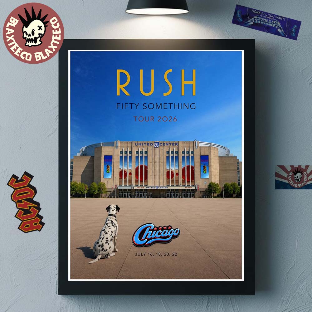 Rush Chicago IL 2026 Event Specific Litho Poster At United Center On July 16 18 20 22 Fifty Something Tour 2026 Home Decor Poster Canvas