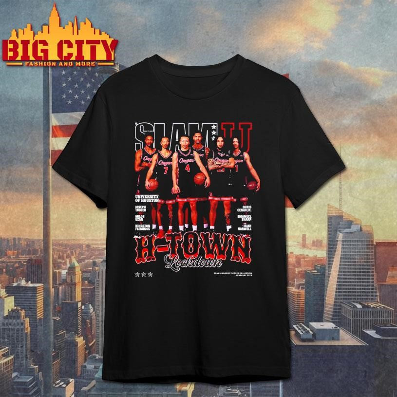 SLAMU 20 Houston Cougars H Town Lockdown Magazine Cover Shirt Unisex