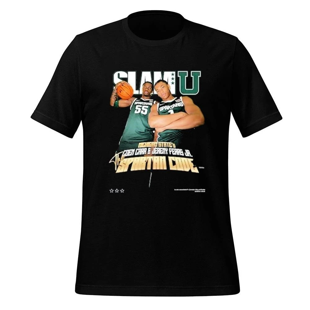 SLAMU Michigan State Spartans Coen Carr And Jeremy Fears Jr The Spartan Code Magazine Cover Shirt