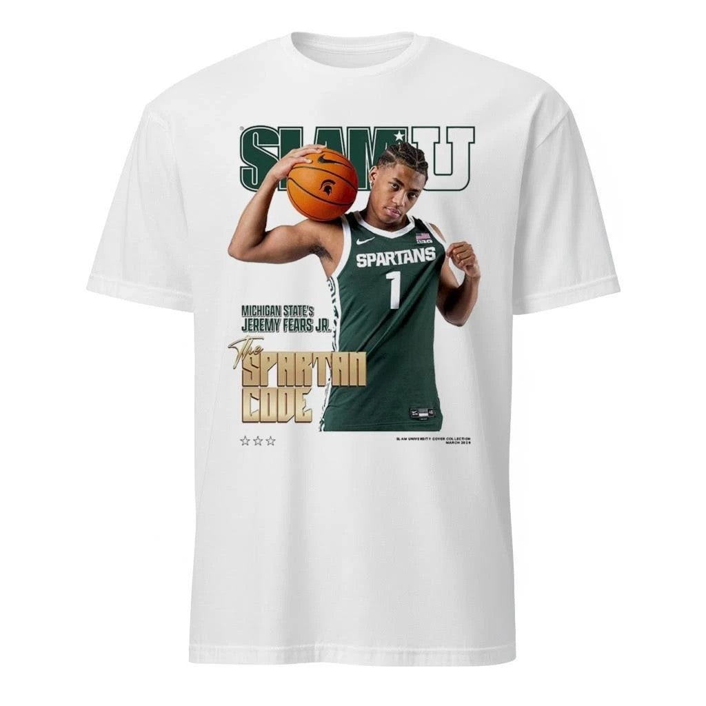 SLAMU Michigan State Spartans Jeremy Fears Jr The Spartan Code Magazine Cover Shirt