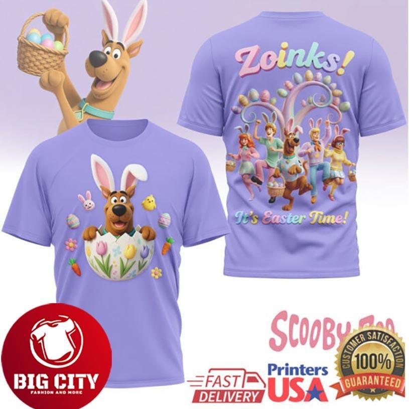 Scooby Doo Zoinks It’s Easter Time Mystery Machine Gang Two Sided Shirt Unisex
