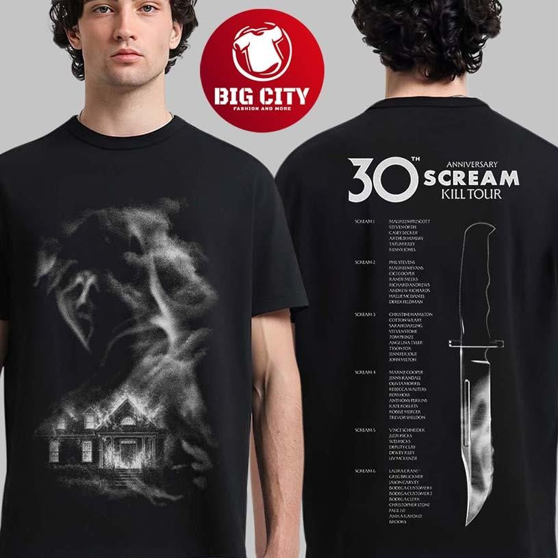 Scream 7 30th Anniversary Kill Tour Two Sided Shirt Unisex