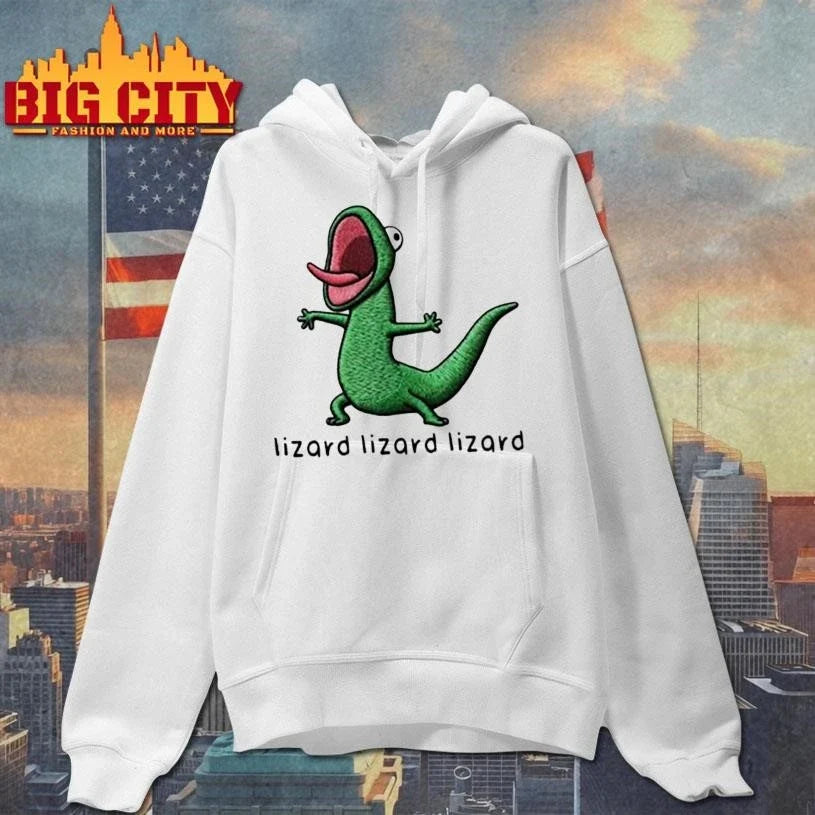 Screaming Green Lizard Embroidery Style Funny Shirt Unisex