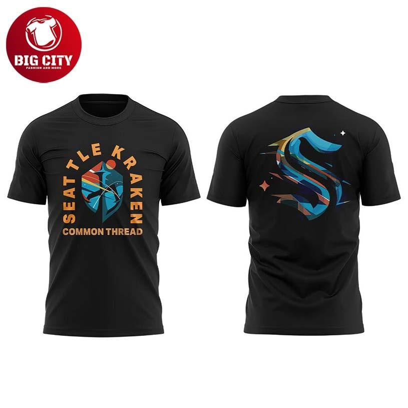 Seattle Kraken Black Hockey History Night 2026 Common Thread Two Sided Shirt Unisex