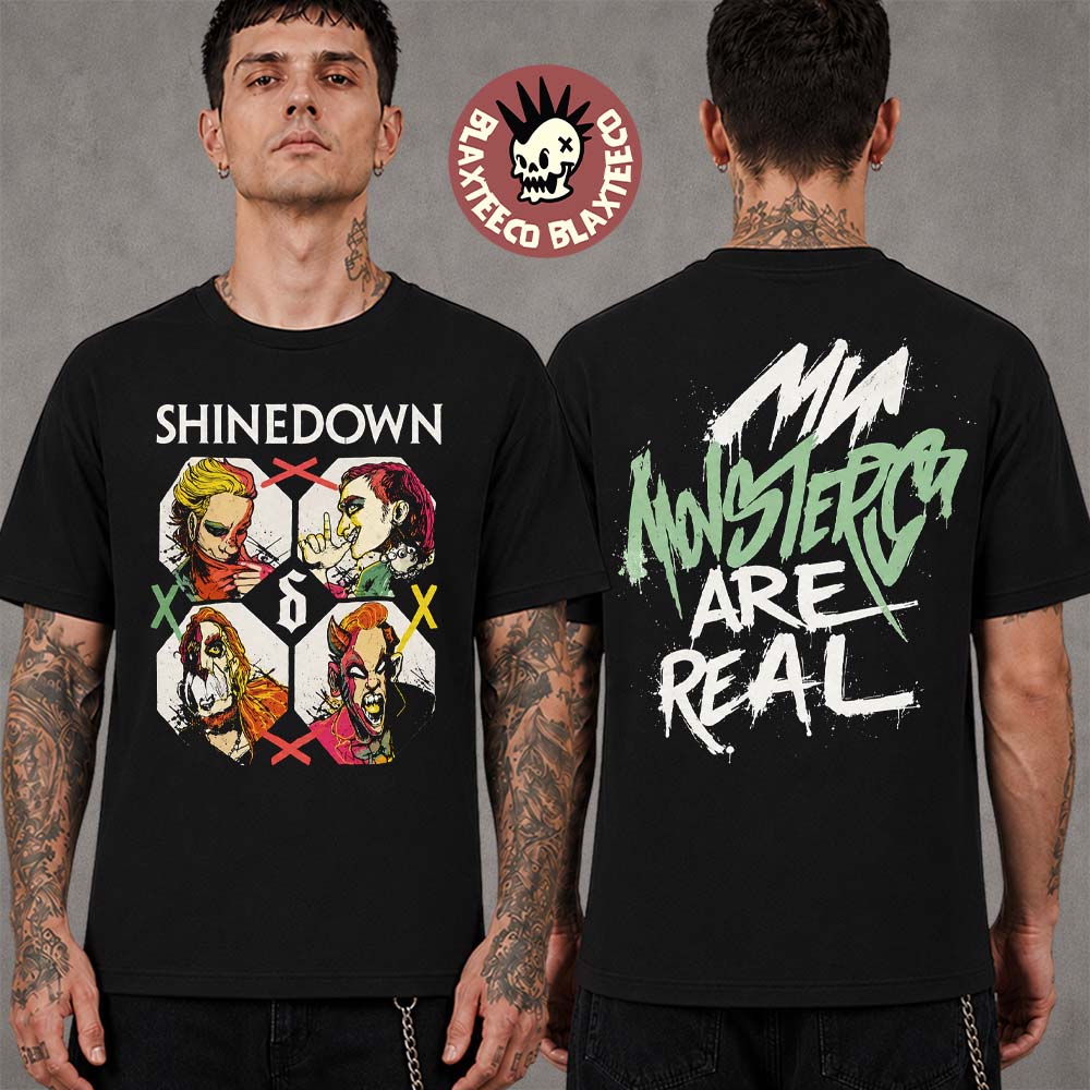Shinedown Dance Kid Dance Act II 2026 Tour Merch Band Comics Style Monsters Are Real T-Shirt