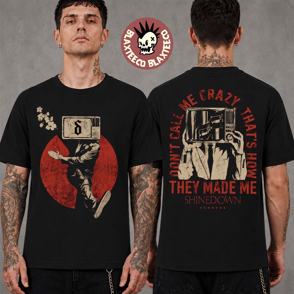 Shinedown Dance Kid Dance Act II 2026 Tour Merch Television Head They Made Me Shinedown Two Sided T-Shirt