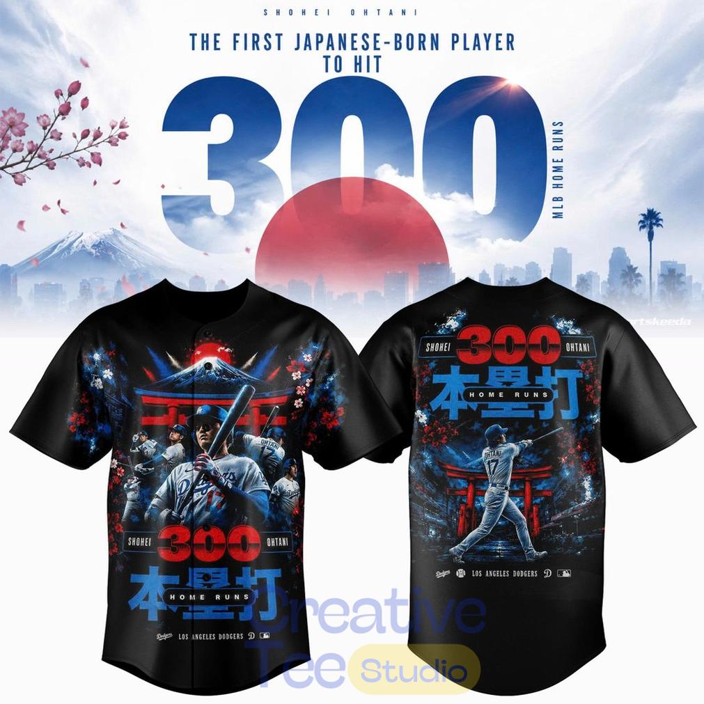 Shohei Ohtani LA Dodgers 300 Home Runs Jersey Mount Fuji Cherry Blossom Edition