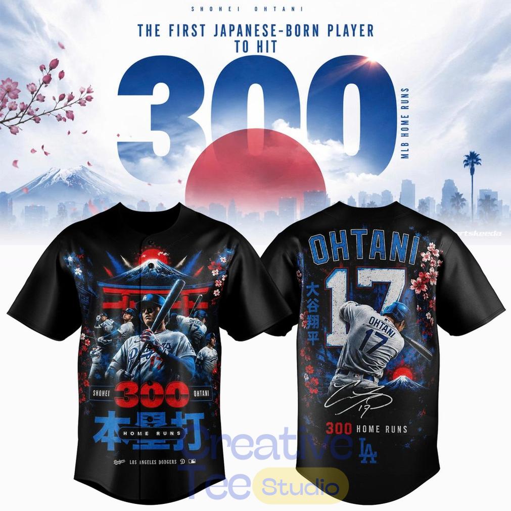 Shohei Ohtani LA Dodgers 300 Home Runs Jersey Mount Fuji Cherry Blossom Edition