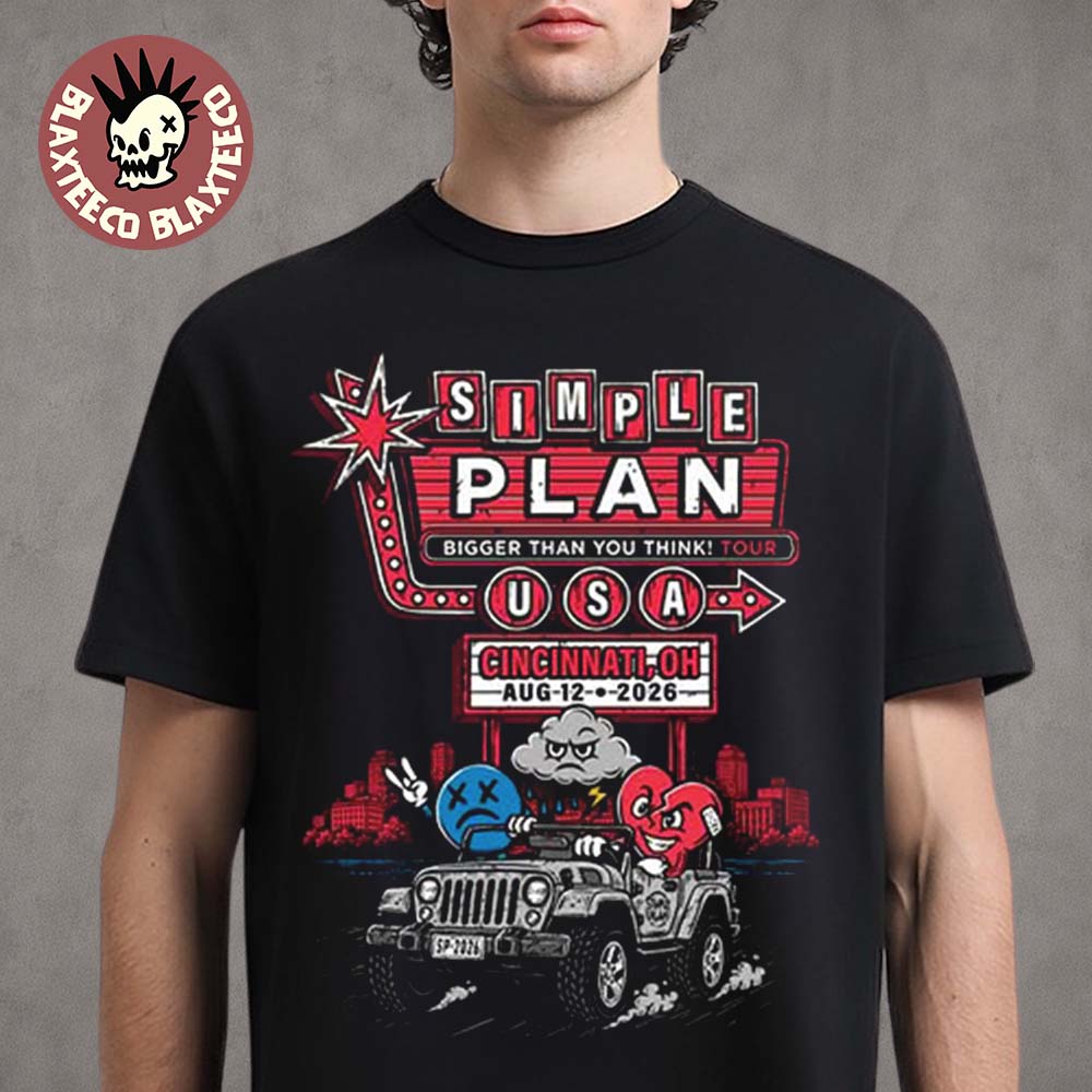 Simple Plan Cincinnati OH 2026 Exclusive Tee At The Andrew J Brady Music Center On August 12 2026 T-Shirt