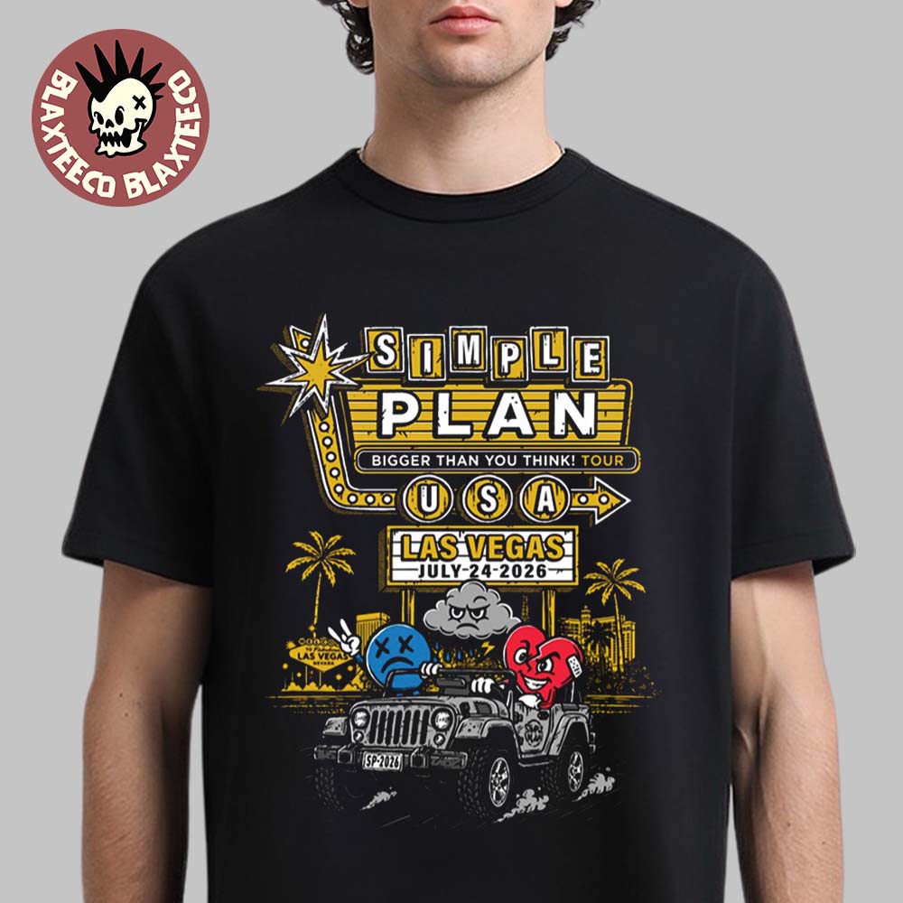 Simple Plan Las Vegas 2026 City Tee Exclusive Merch At Pearl Concert Theater At Palms Casino Resort On July 24 2026 T-Shirt