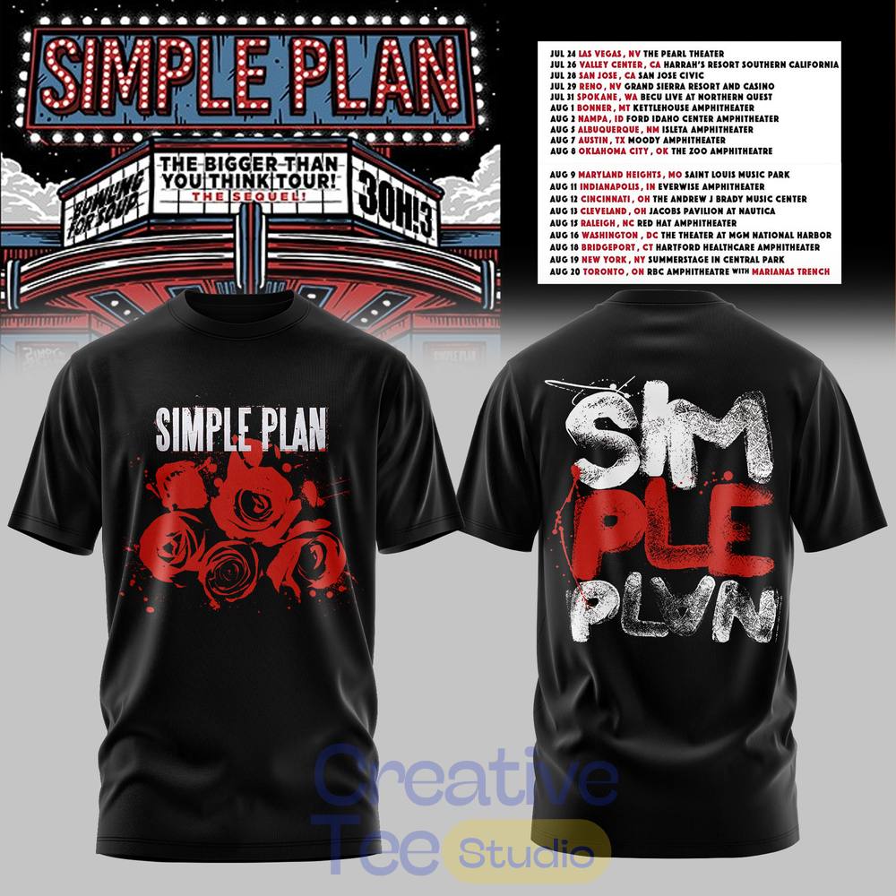 Simple Plan The Bigger Than You Think Tour Premium T-Shirt