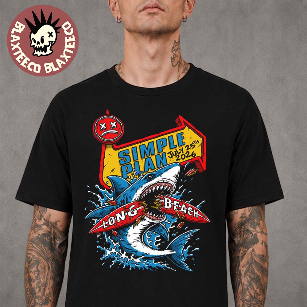 Simple Plan Vans Warped Tour Long Beach 2026 Exclusive Event Tee On July 25 2026 In Long Beach CA The Shark