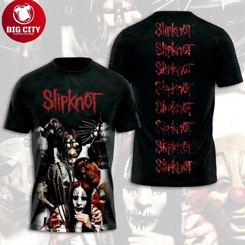 Slipknot Band Music Members Masks Collage Two Sided Shirt Unisex