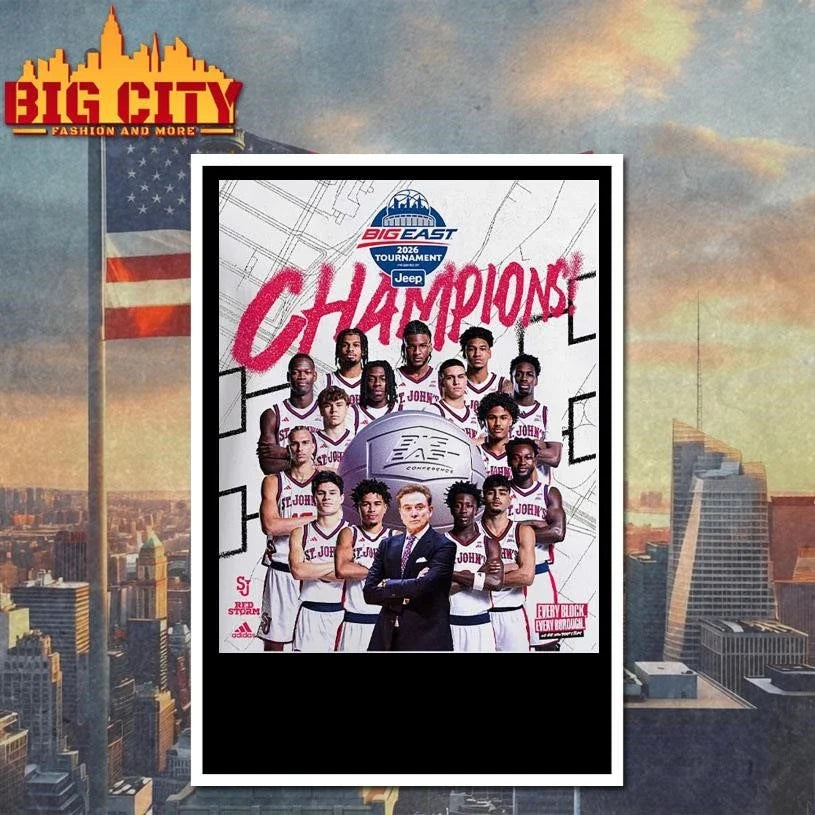 St John’s Red Storm Men’s Basketball Back To Back 2026 Big East Tournament Champions Poster Shirt