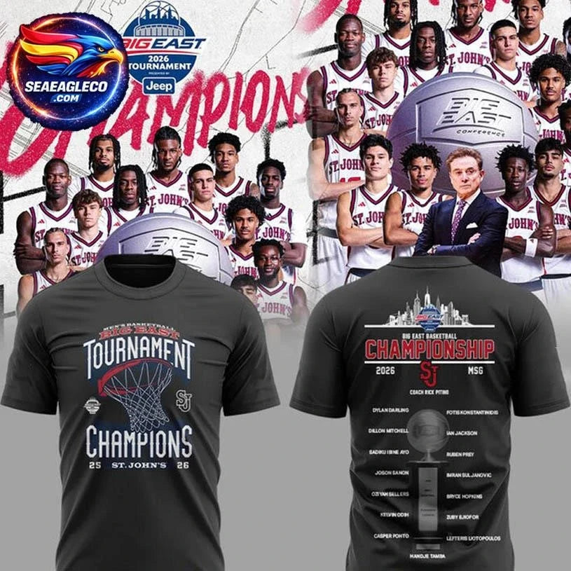 St. John’s Red Storm 2026 Big East Champions Locker Room Two Sided Shirt Unisex