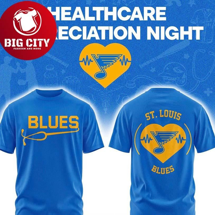 St. Louis Blues Healthcare Appreciation Night 2026 NHL Two Sided Shirt Unisex