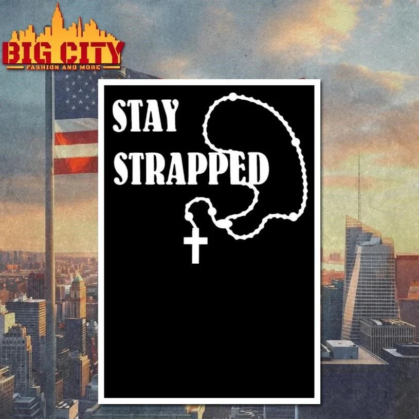 Stay Strapped Cross Necklace Shirt Unisex