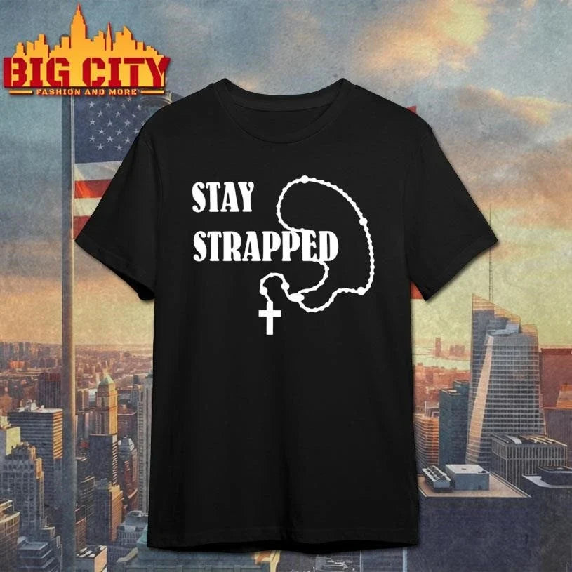 Stay Strapped Cross Necklace Shirt Unisex