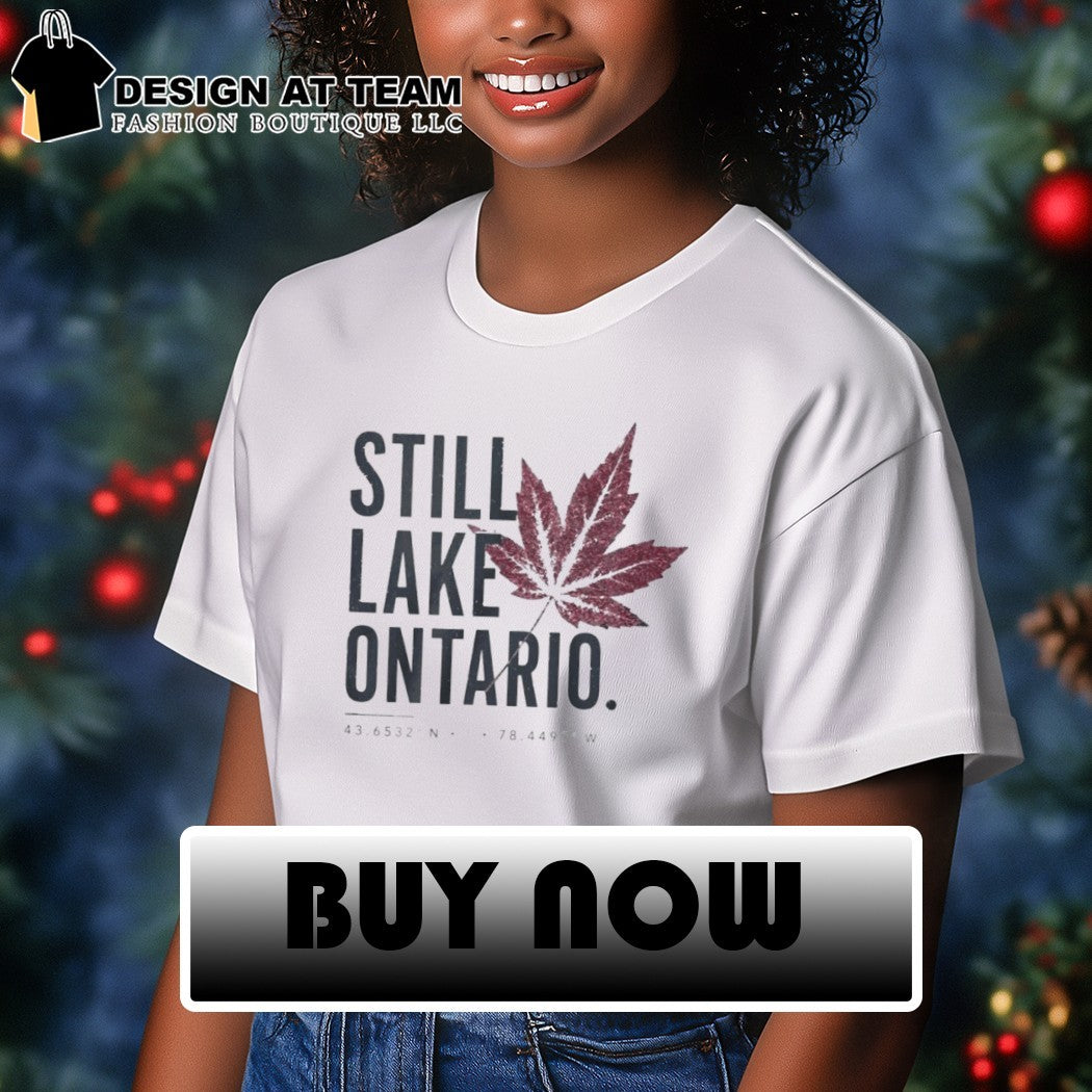 Still Lake Ontario with Coordinates Great Lakes shirt