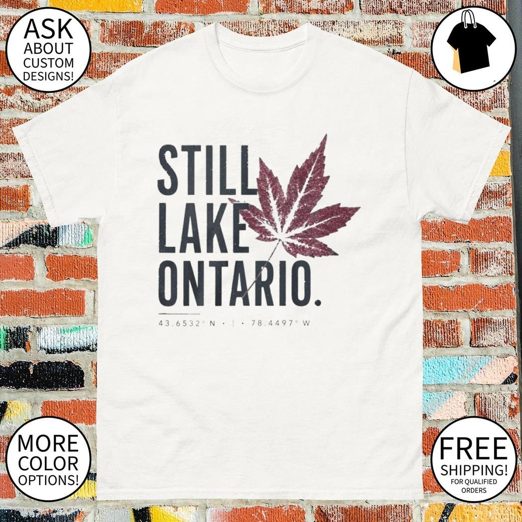 Still Lake Ontario with Coordinates Great Lakes shirt