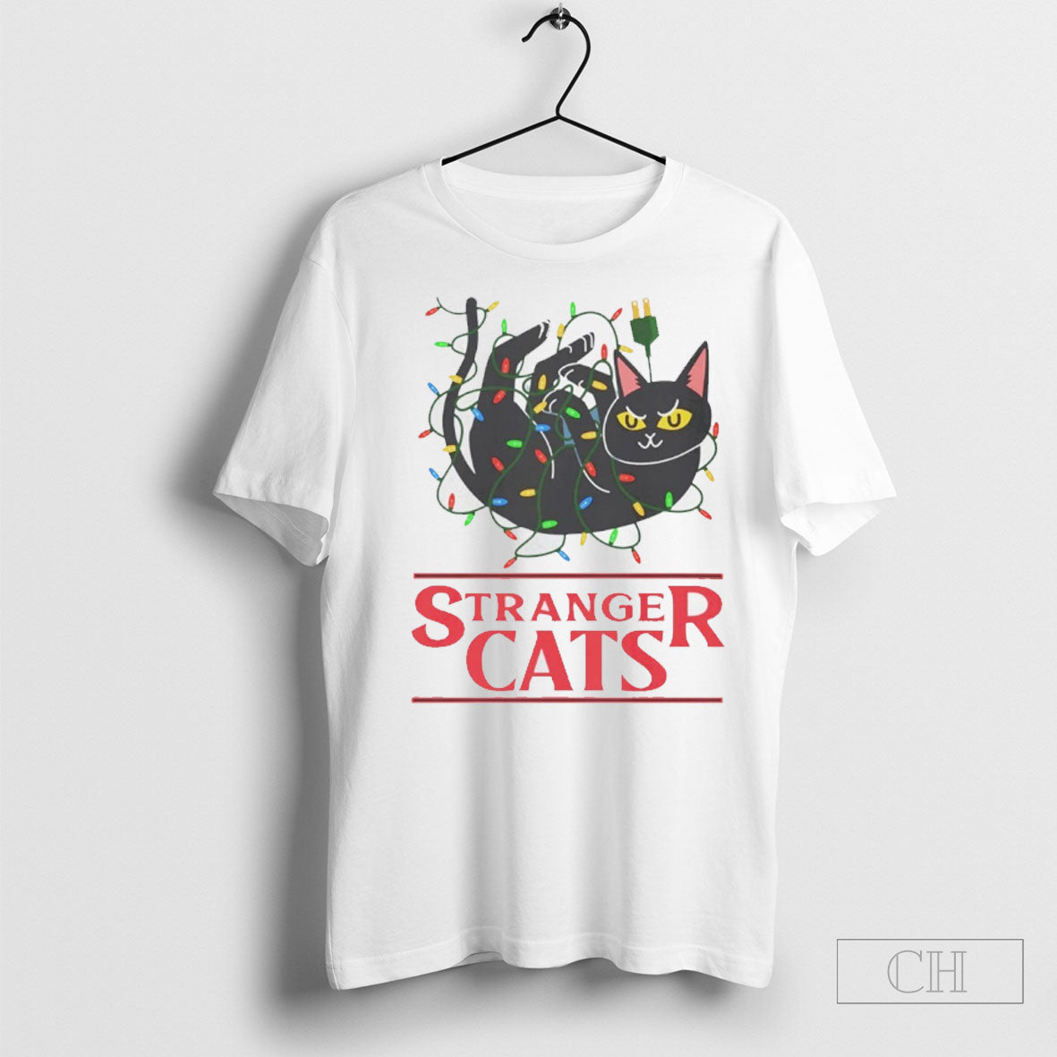 Stranger Cats Christmas Lights Shirt Unisex