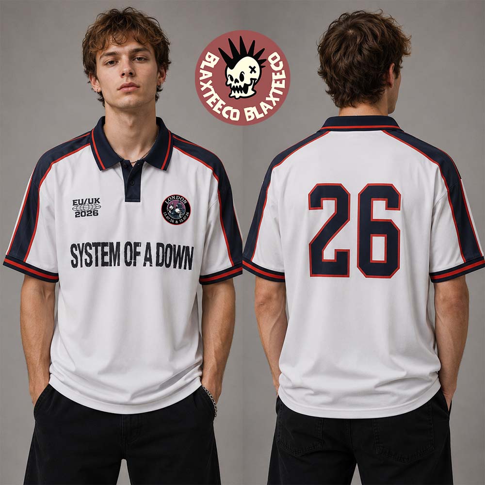 System Of A Down SOAD London UK 2026 Exclusive Merch Polo Jersey At Tottenham Hotspur Stadium 13 And 15 July 2026 Football Jersey