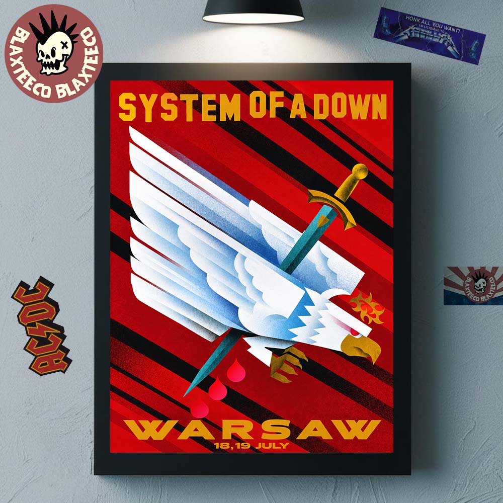 System Of A Down SOAD Warsaw Poland 2026 Exclusive Venue Poster At PGE Narodowy On 18 And 19 July 2026 Home Decor Poster Canvas