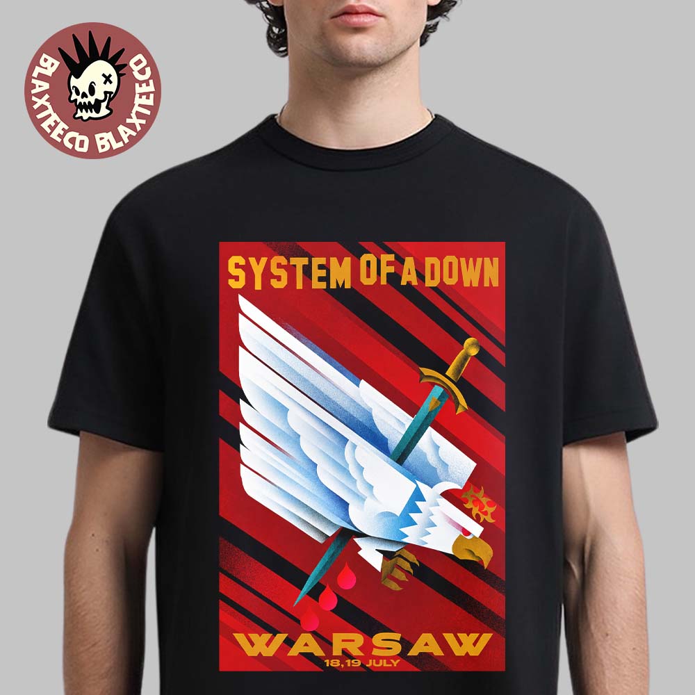 System Of A Down SOAD Warsaw Poland 2026 Exclusive Venue Poster At PGE Narodowy On 18 And 19 July 2026 T-Shirt