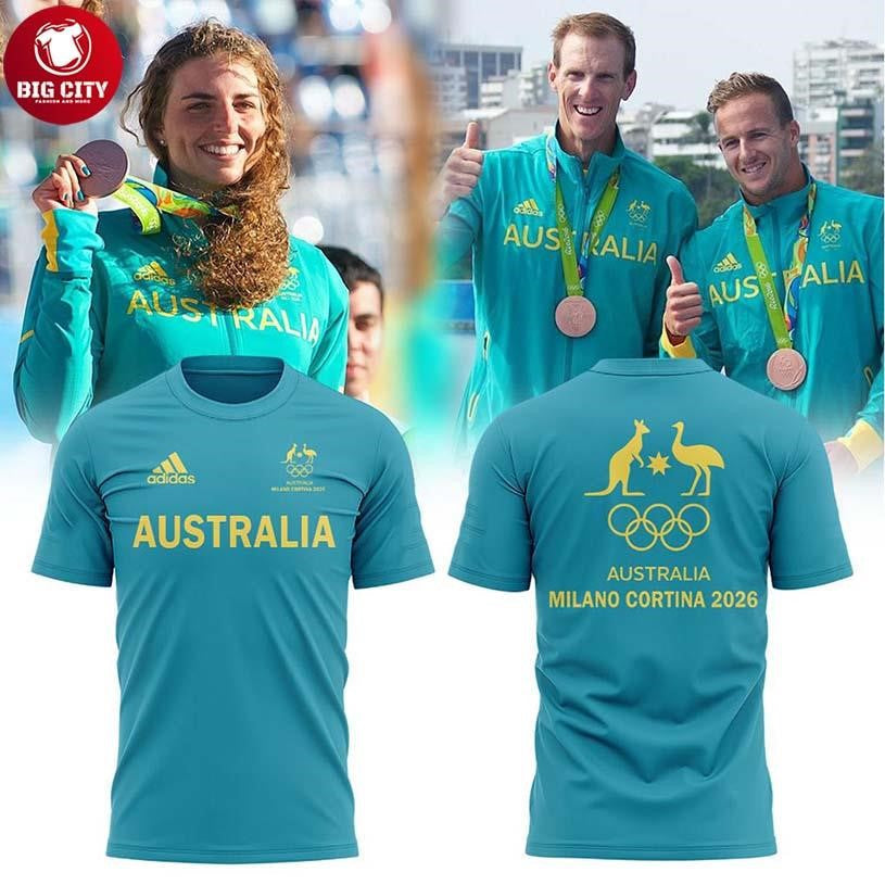 Team Australian 2026 x Olympic Milano Cortina Teal Two Sided Shirt Unisex