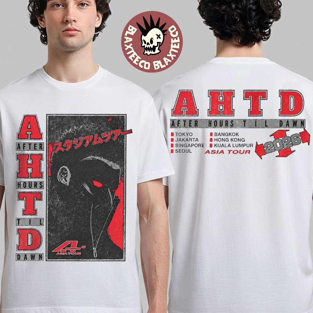 The Weeknd After Hours Til Dawn 2026 Asia Tour Merch Tokyo Japan Pop Up Anime Style White T-Shirt