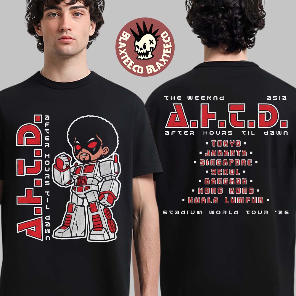 The Weeknd After Hours Til Dawn 2026 Asia Tour Merch Tokyo Japan Pop Up Gundam T-Shirt