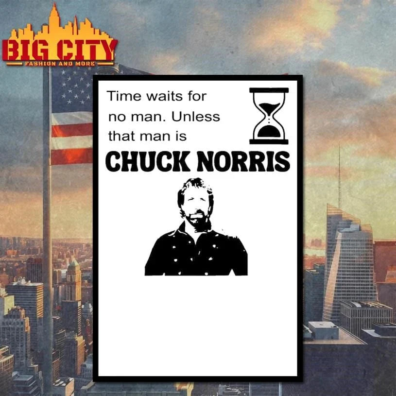 Time Waits For No Man Unless That Man Is Chuck Norris Graphic Shirt Unisex