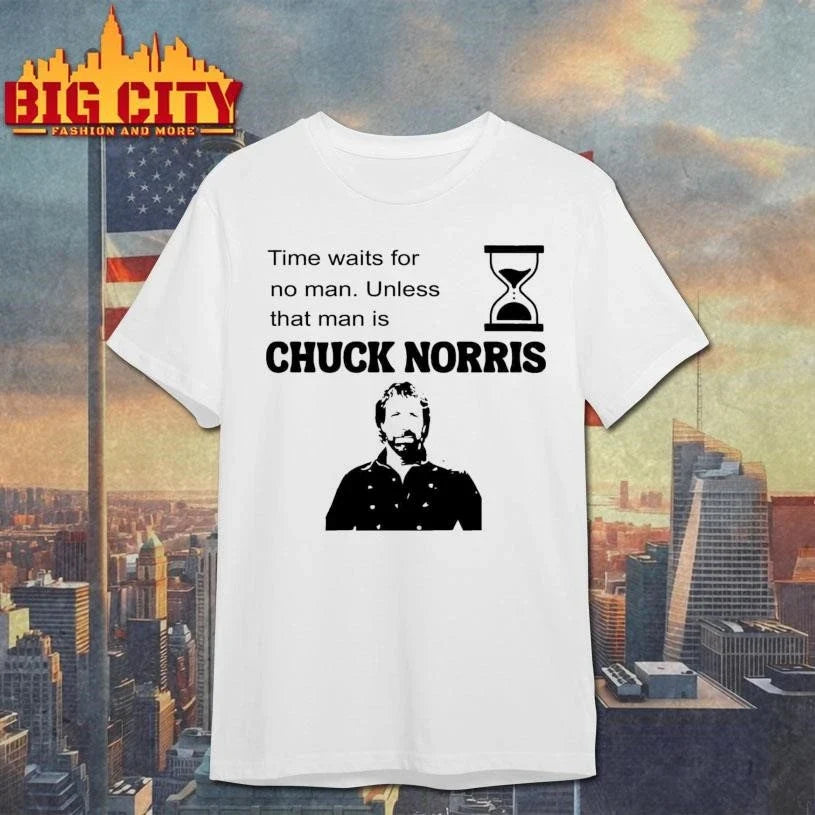 Time Waits For No Man Unless That Man Is Chuck Norris Graphic Shirt Unisex