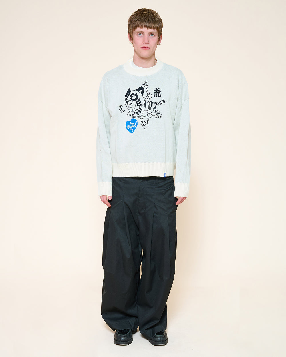 Tiger Leap Over Knit Sweater Unisex