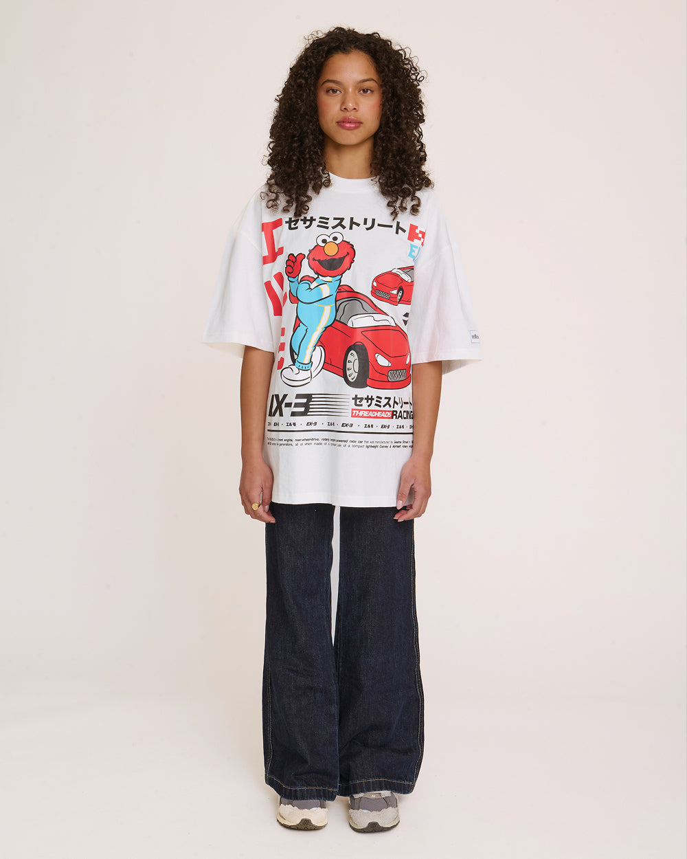 Elmo Tokyo Drift White Oversized Tee Unisex