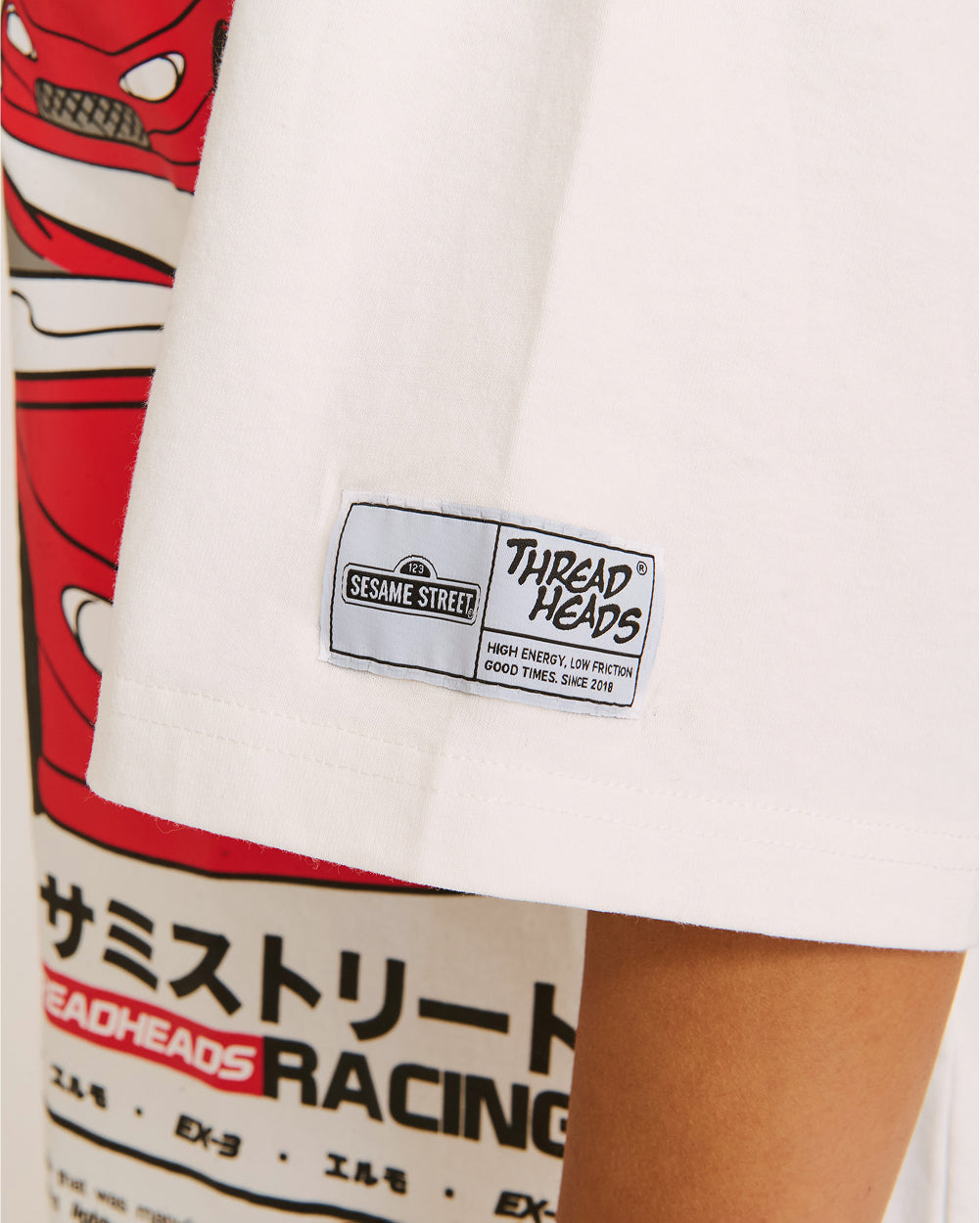 Elmo Tokyo Drift White Oversized Tee Unisex