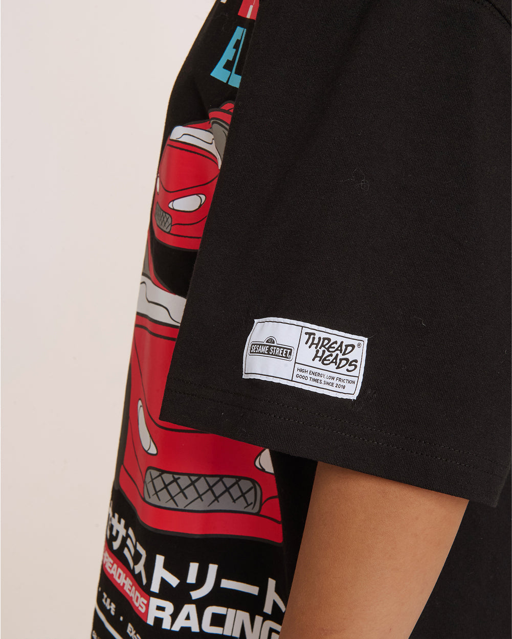 Elmo Tokyo Drift Black Oversized Tee Unisex