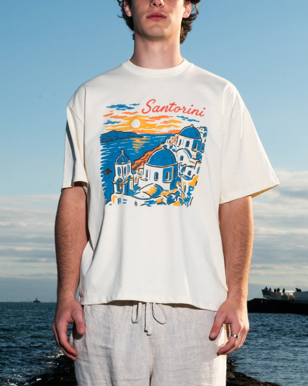 Santorini Sunset Oversized Tee Unisex
