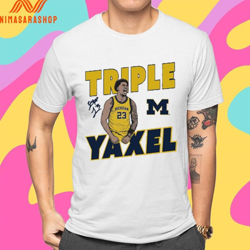 Triple Yaxel Lendeborg Michigan Wolverines Signature 2026 Shirts